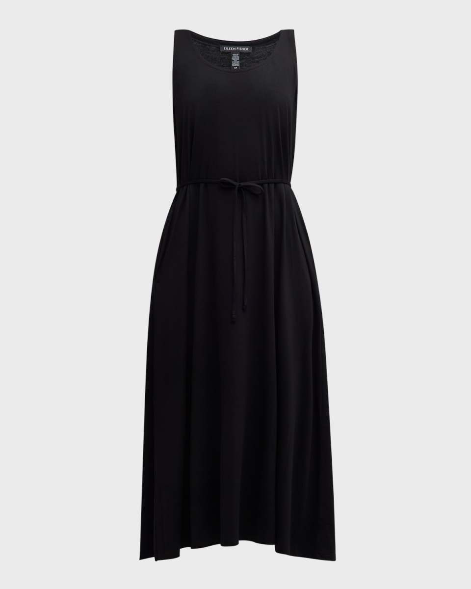 Sleeveless Scoop-Neck Jersey Midi Dress