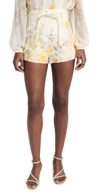 Zimmermann Natura High Waisted Shorts Citrus Garden Print