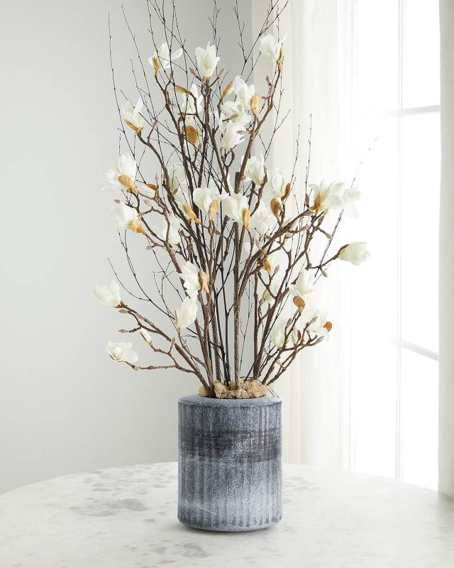 Japanese Magnolia Twilight Faux-Floral Arrangement
