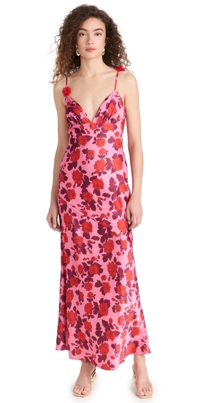 For Love & Lemons Huda Maxi Dress Pink