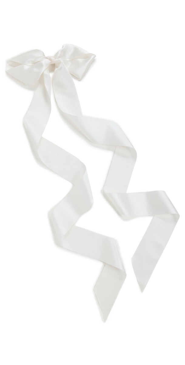 LELET NY Alexandra Long Tail Silk Bow Whit