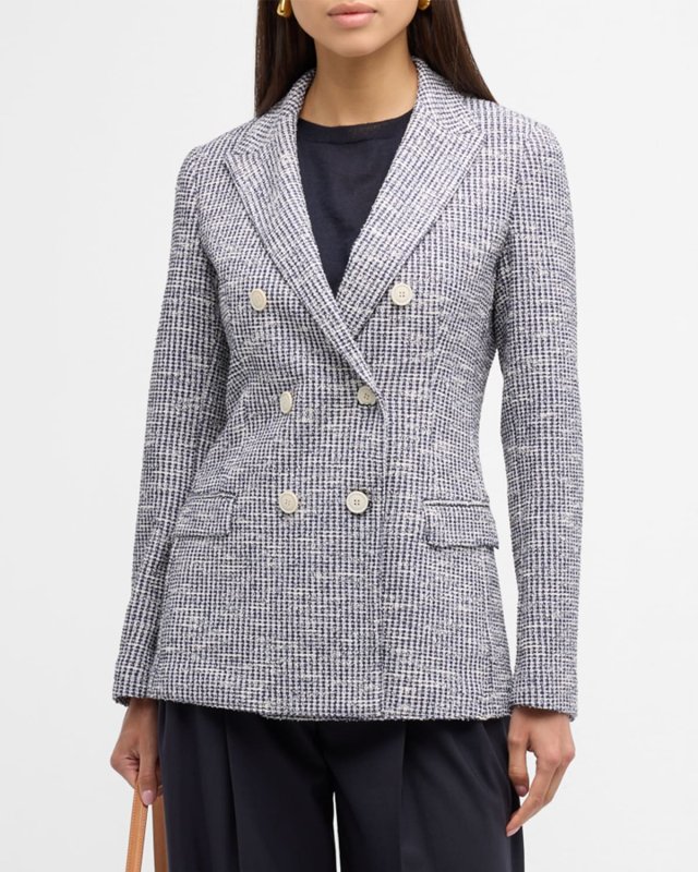 Double-Breasted Tweed Blazer