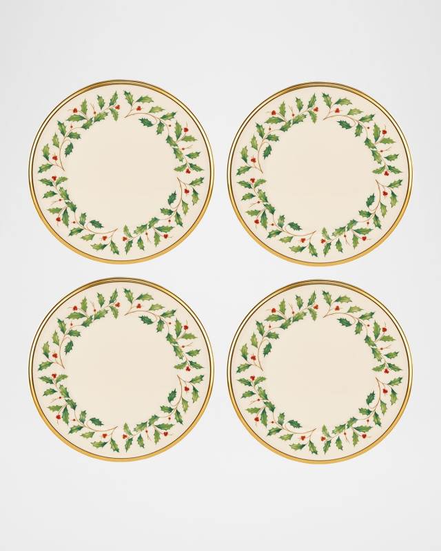 Holiday Dinnerware Salad Plates, Set of 4