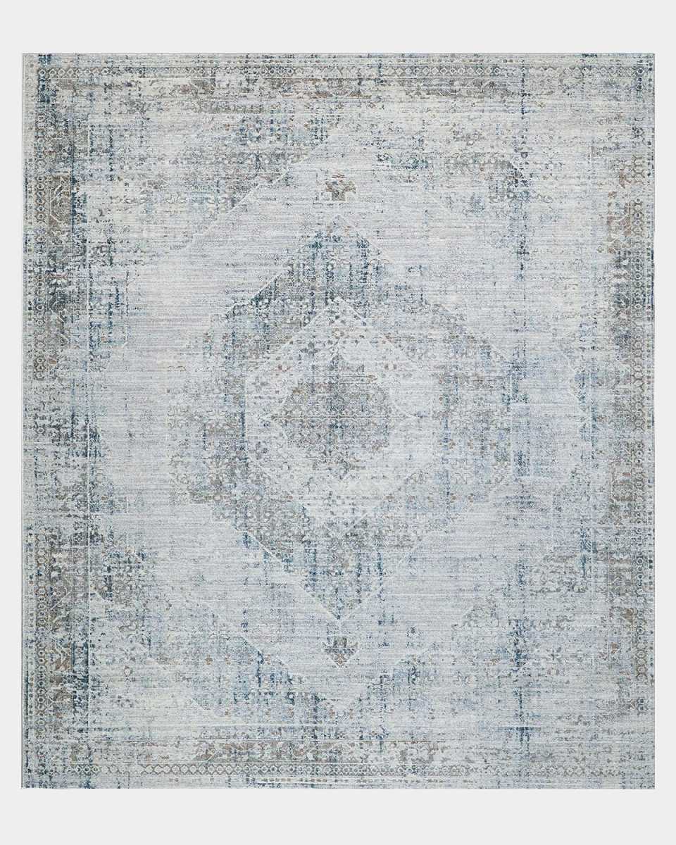 Vintage Loom Beige & Blue Rug, 6' x 9'