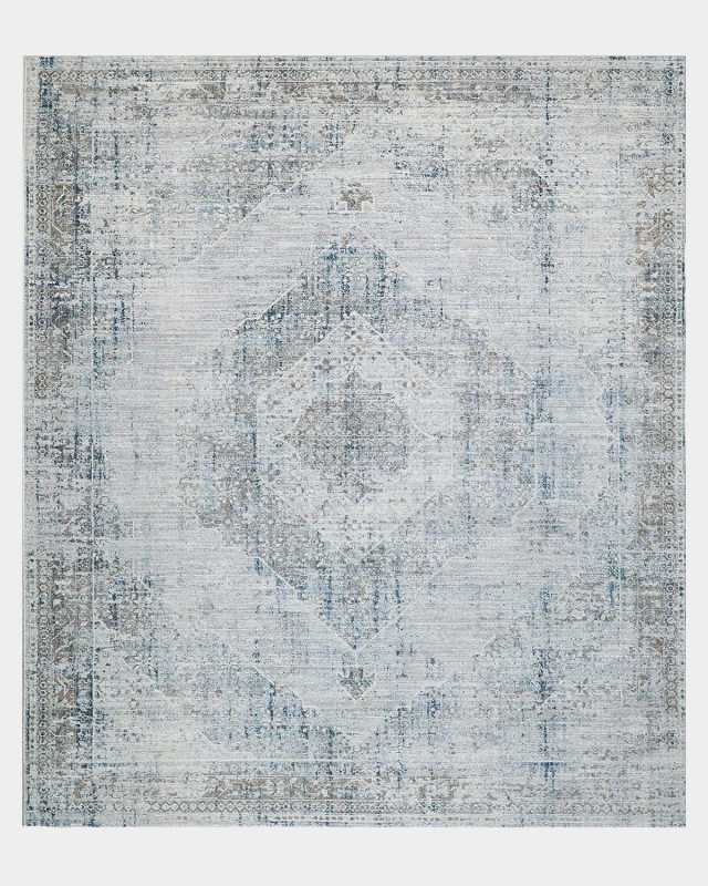 Vintage Loom Beige & Blue Rug, 6' x 9'