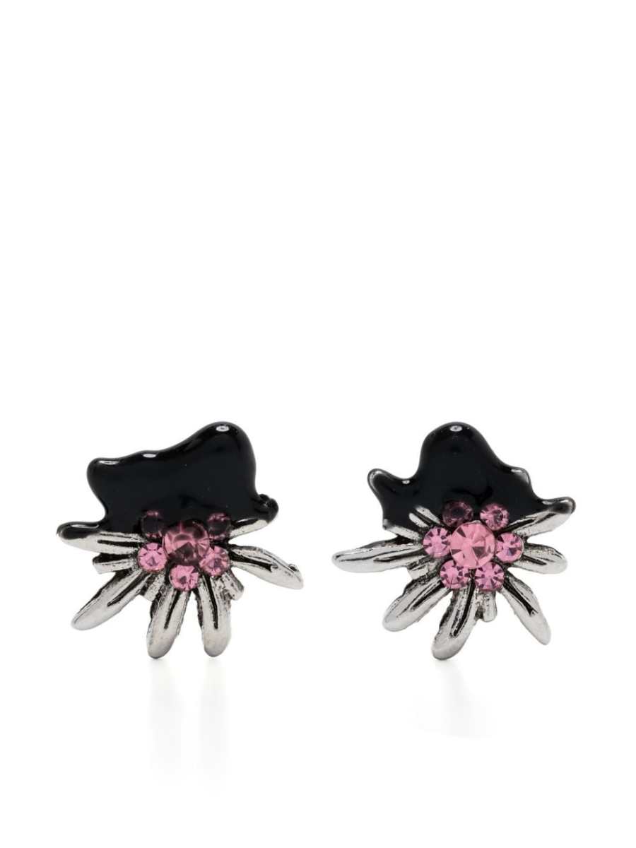 dipped-edelweiss stud earrings