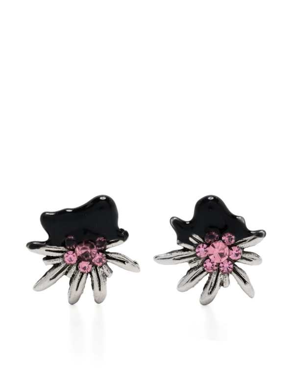 dipped-edelweiss stud earrings