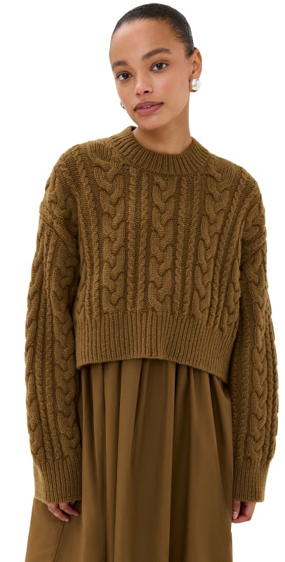 Cecilie Bahnsen Vibeke Jumper Fisherman Knit Light Brown Sweater Light Brown
