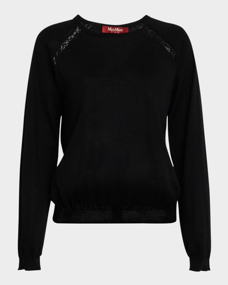 Obice Lace-Inset Crewneck Sweat