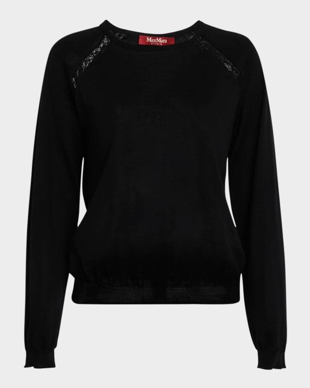 Obice Lace-Inset Crewneck Sweat