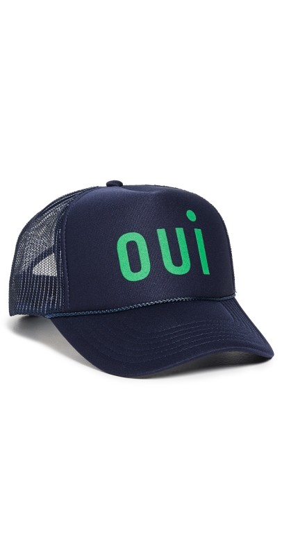 Clare V. Trucker Hat Navy w/ Gr