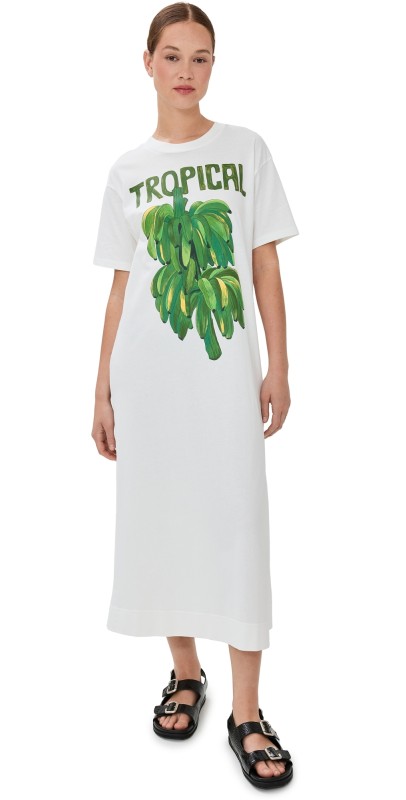 FARM Rio Tropical T-Shirt Dress Off-White