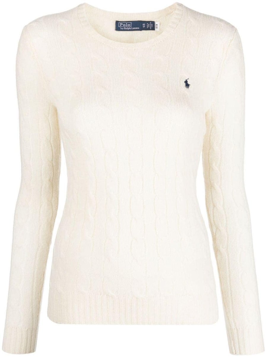 cable-knit wool-cashmere jumper