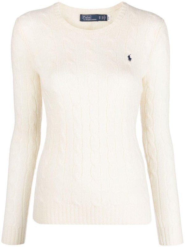 cable-knit wool-cashmere jumper