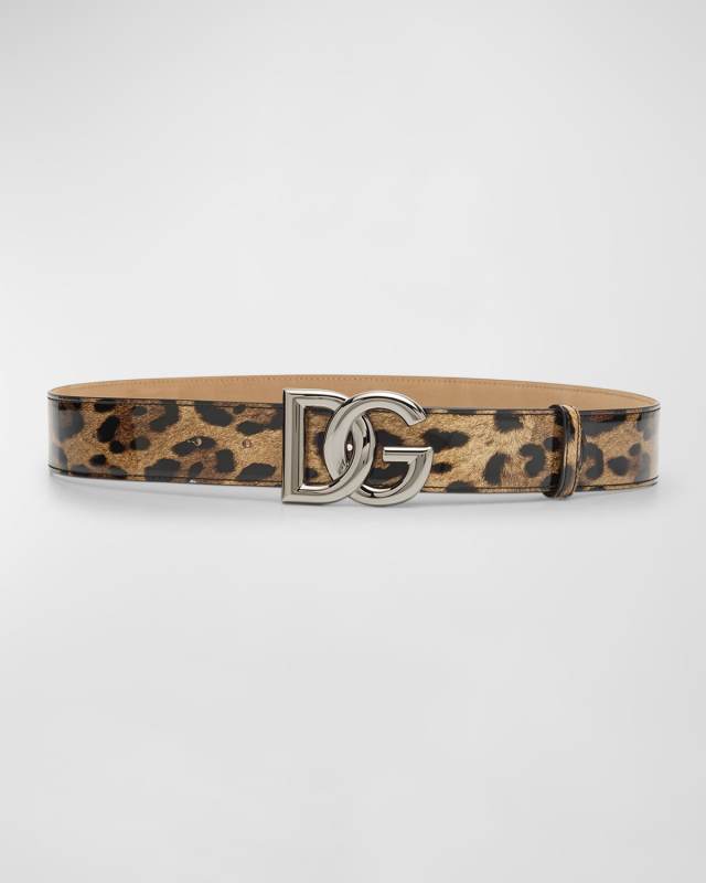 DG Leopard Patent Leather Belt