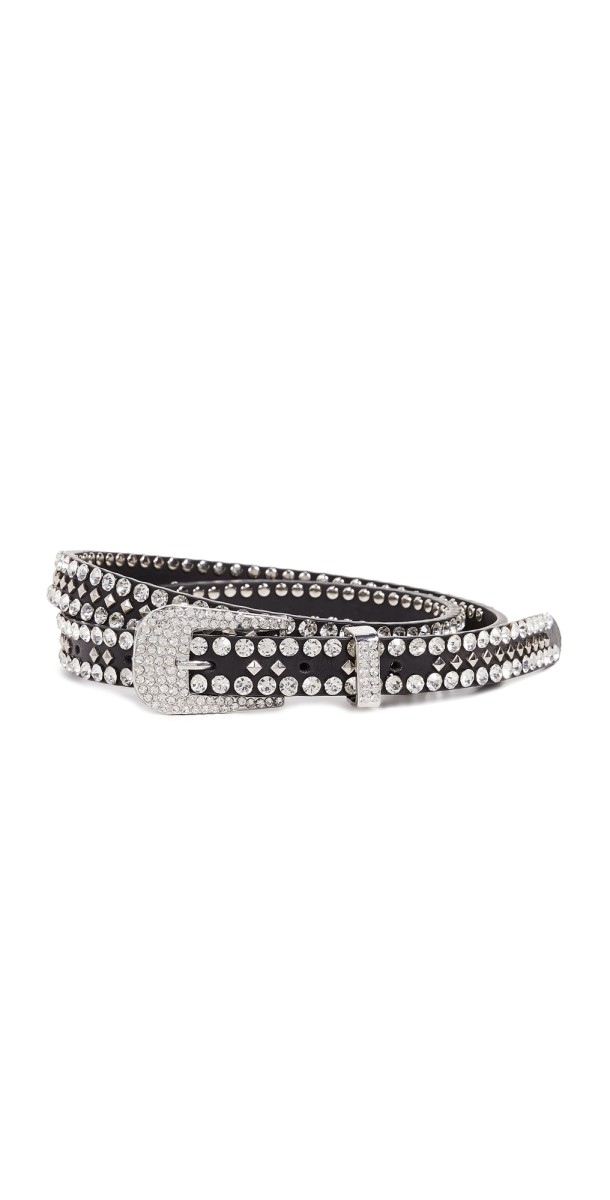 Veronica Beard Cowgirl Belt Black/Rhinestone