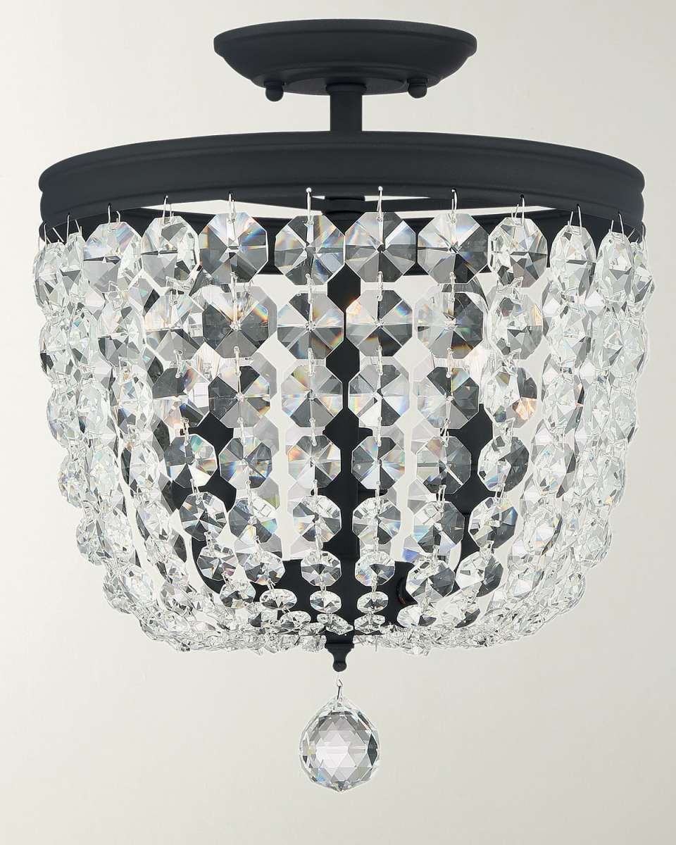 Archer 3-Light Crystal Black Chandelier