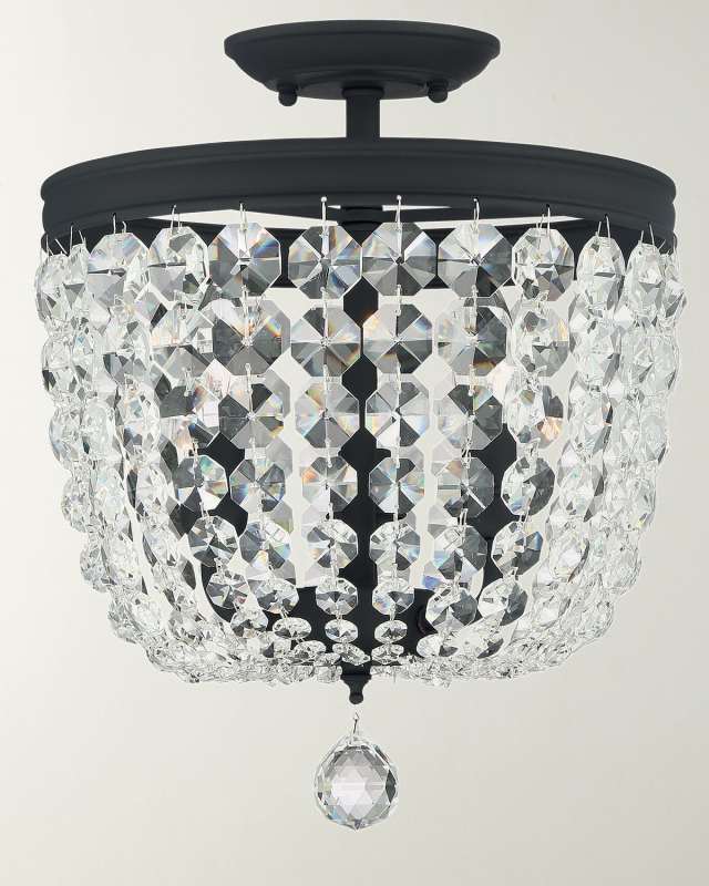 Archer 3-Light Crystal Black Chandelier