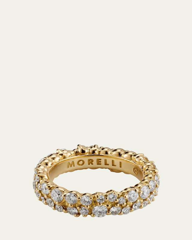 6mm Confetti Diamond Band Ring in 18K Gold, Size 6.5