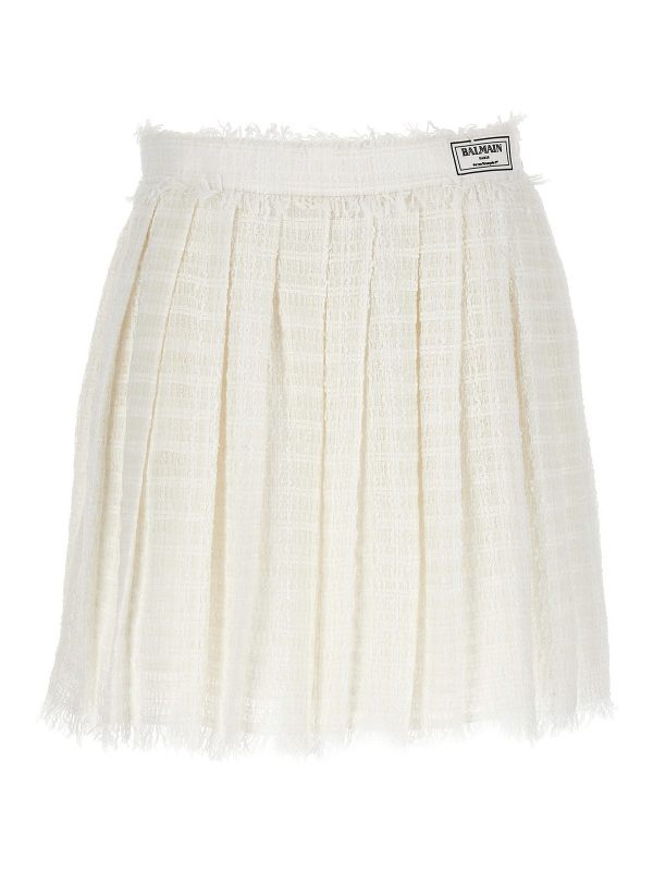 Balmain Jupe Midi - Blanc