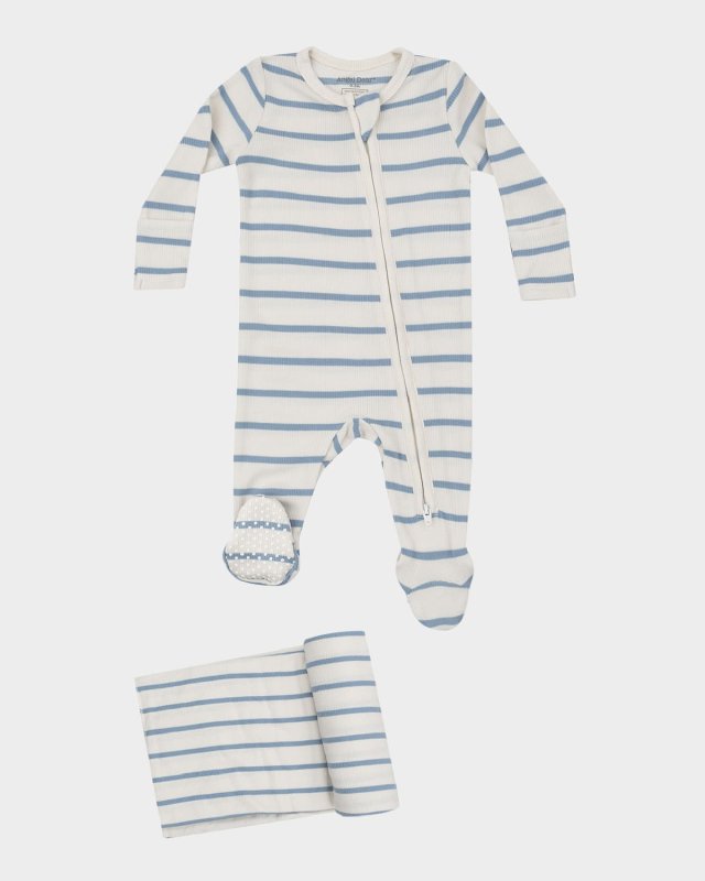 Boy's Glacier Lake Footie & Swaddle Blanket Set, Size Newborn-9