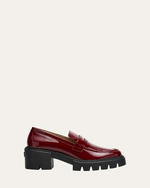 Soho Patent Lug-Sole Penny Loafers