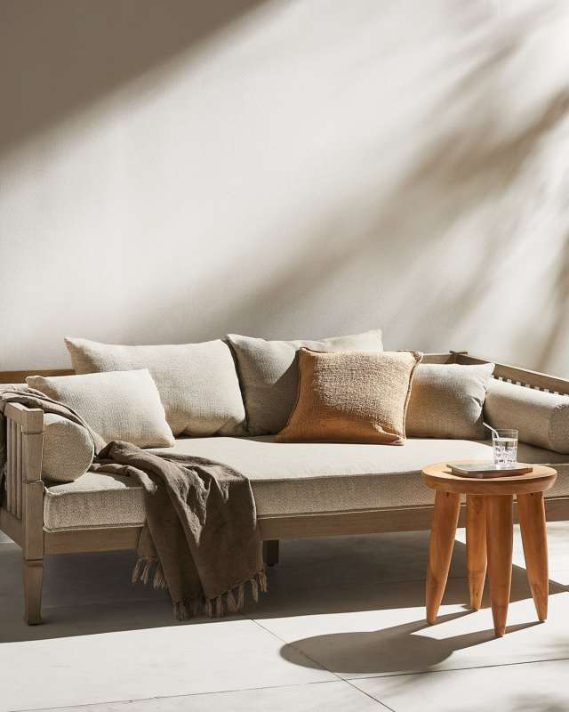 Amero Washed Brown Outdoor Sofa, 84"