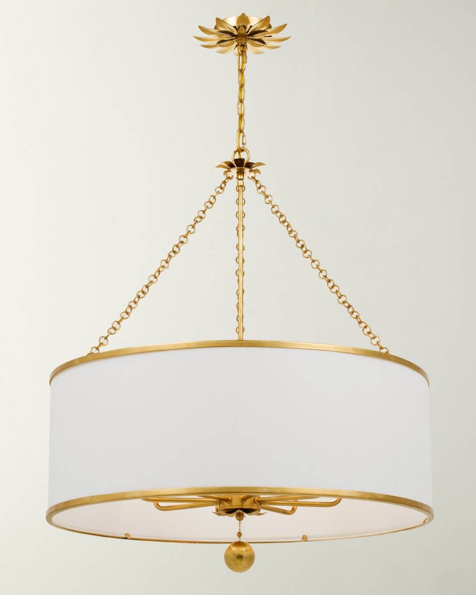 Broche 8-Light Antique Gold Chandelier