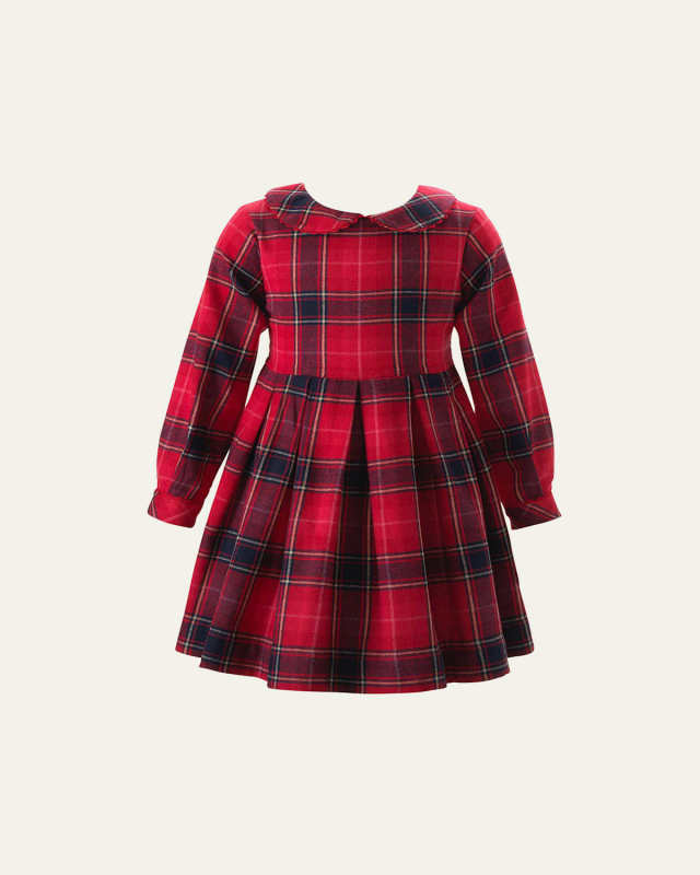 Girl's Tartan-Print Pleated Dress, Size 2-10
