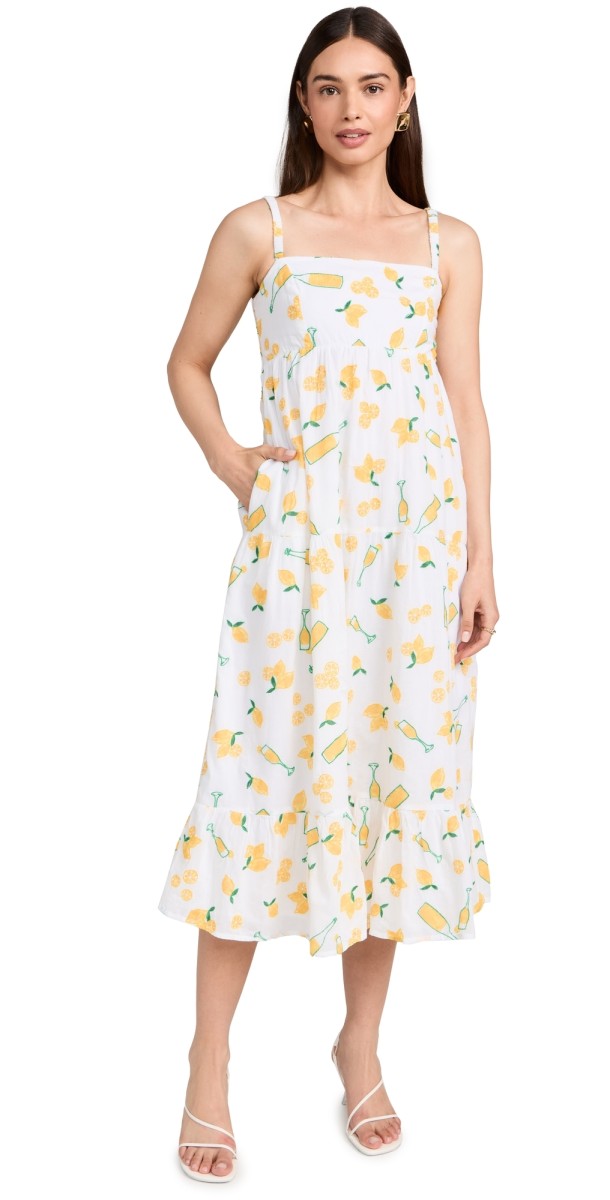 Show Me Your Mumu Summer Fling Midi Dress Limoncello Embroidery