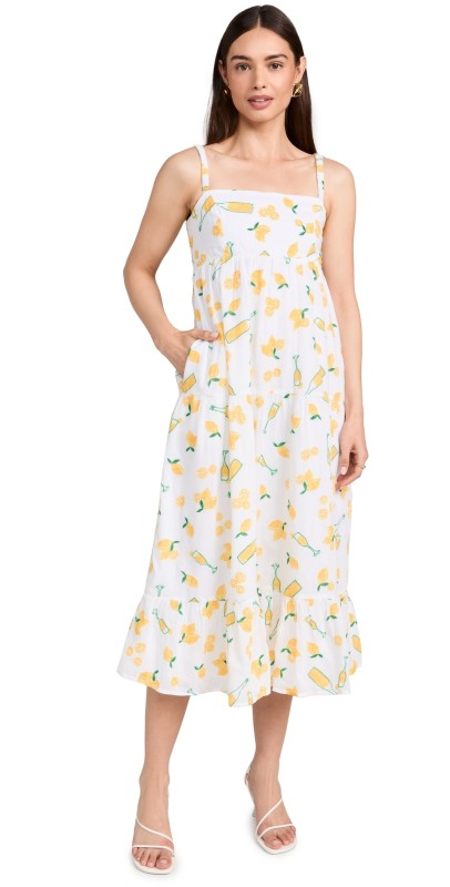 Show Me Your Mumu Summer Fling Midi Dress Limoncello Embroidery