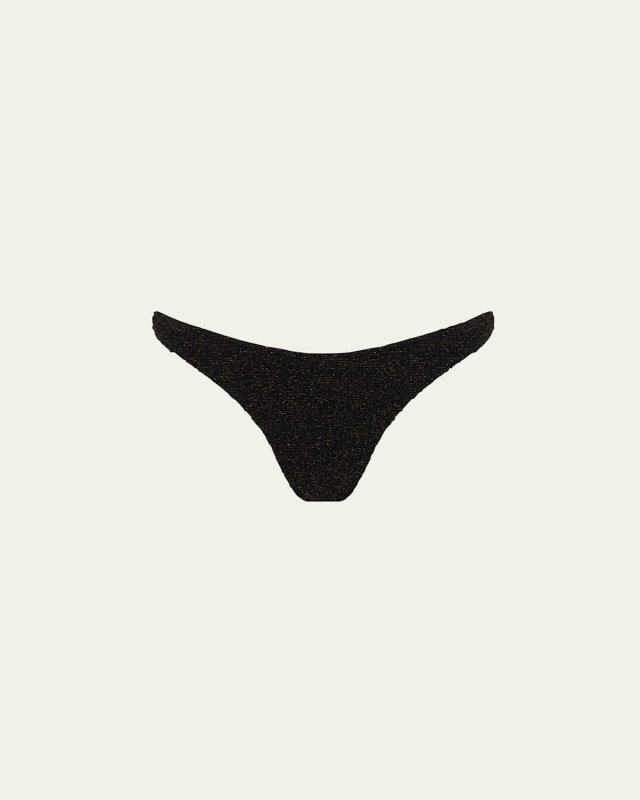 Metallic Jacquard Bikini Bottoms