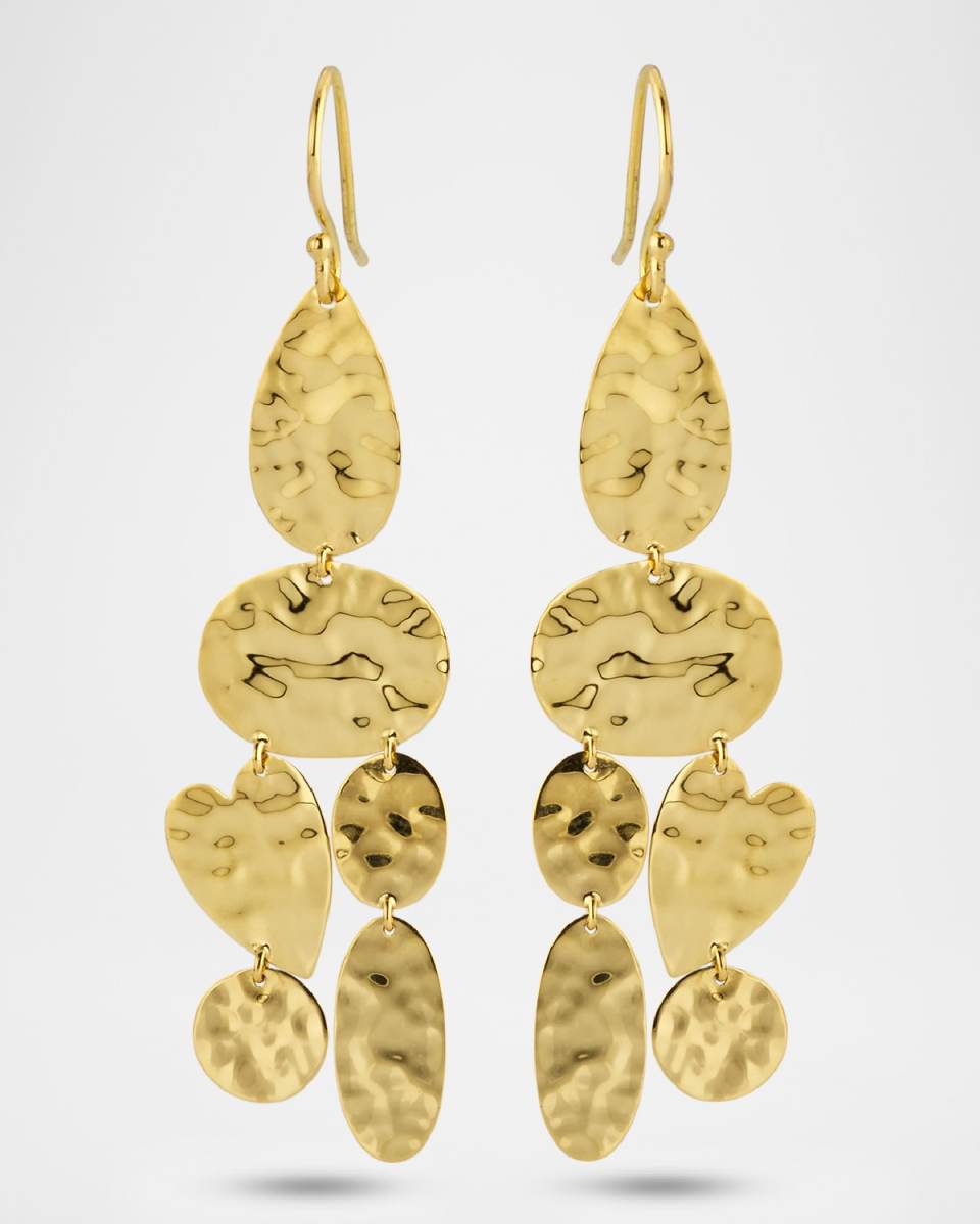18K Yellow Gold Classico Crinkle Chandelier Earrings