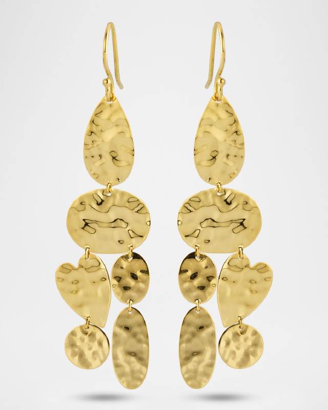 18K Yellow Gold Classico Crinkle Chandelier Earrings