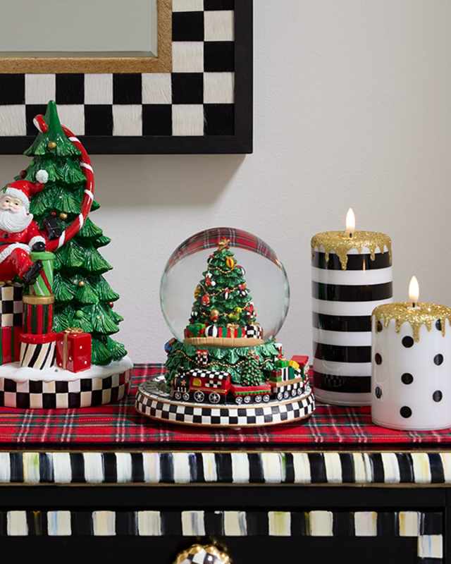 Cozy Christmas Tree Train Snow Globe