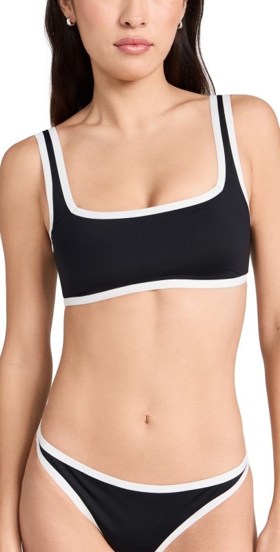 LSPACE Fused Ace Bikini Top Black