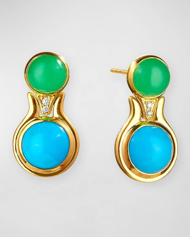 18K Candy Gemstone Drop Earrings