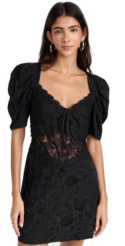 For Love & Lemons Danielle Mini Dress Black