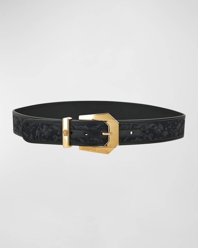 Barocco Jacquard Mixed-Media Belt