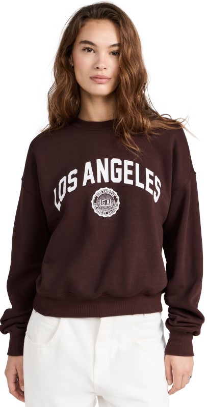 Good American Brushed Fleece Graphic Crew Sweatshirt Los Angelesalbec 003