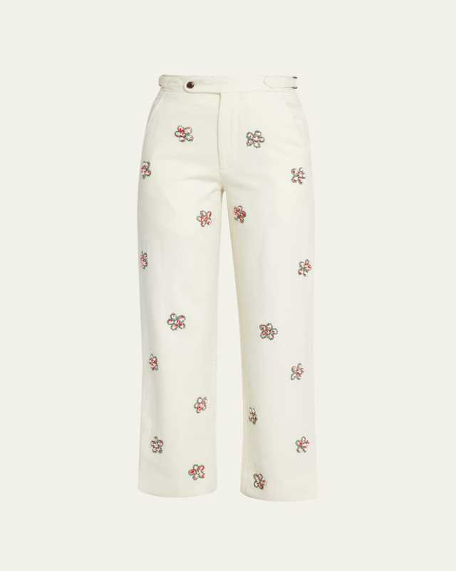 Dauber Applique Straight-Leg Trousers