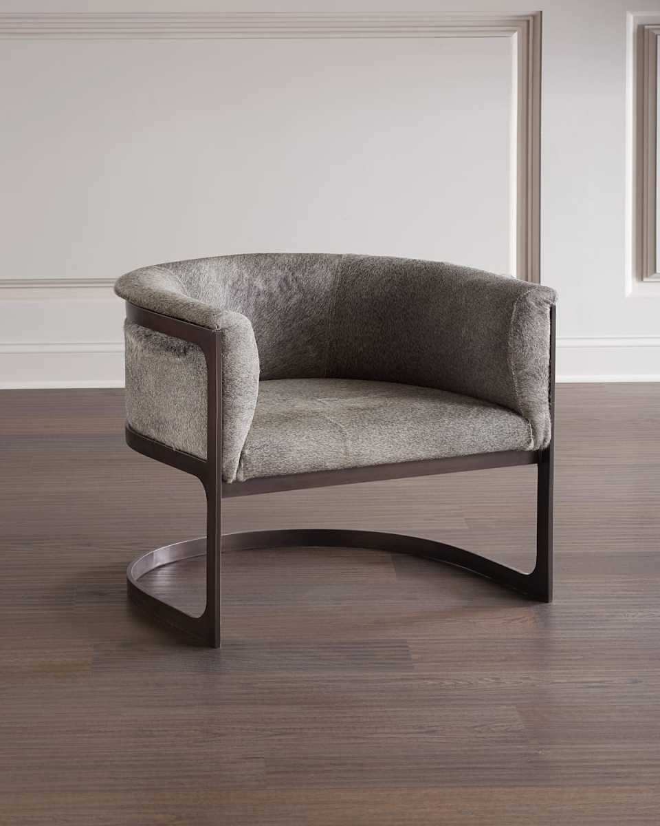 Regan Hair-On-Hide Barrel Chair