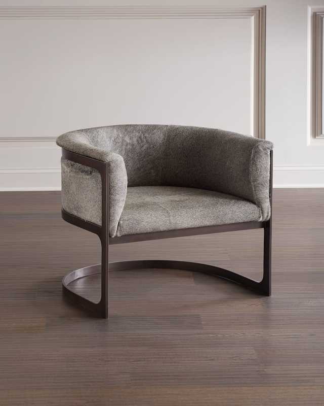Regan Hair-On-Hide Barrel Chair