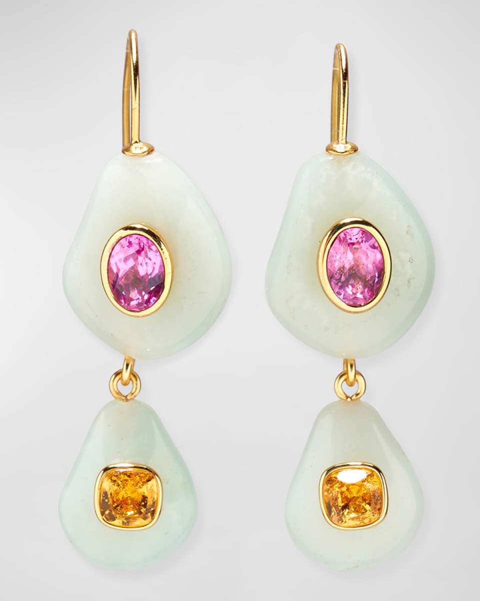 STACKED STONE EARRINGS IN AMAZONITE