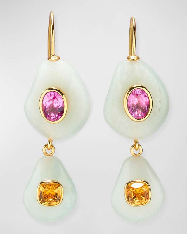 STACKED STONE EARRINGS IN AMAZONITE
