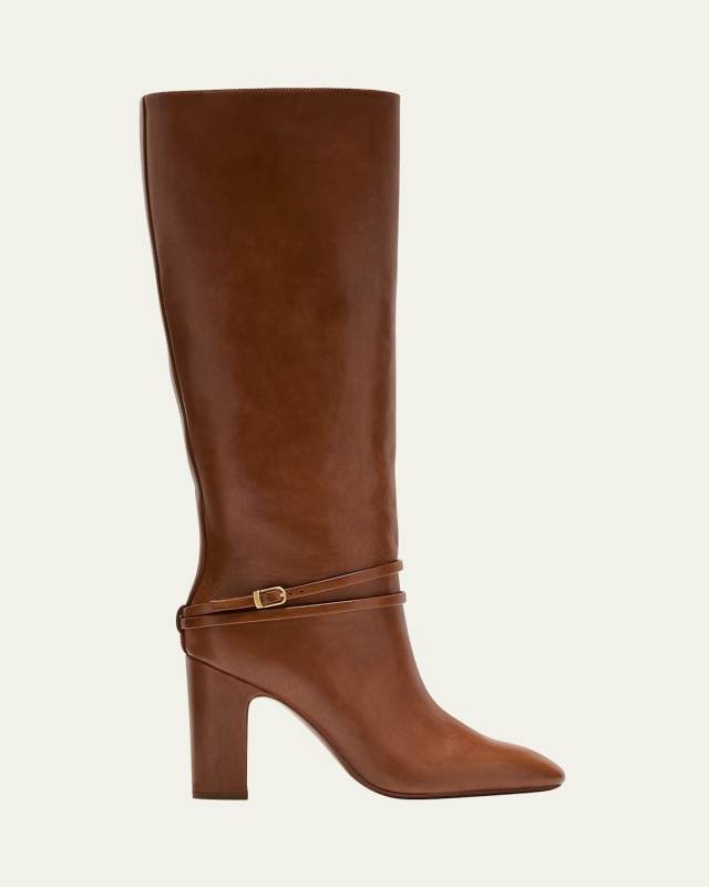 Solana Leather Buckle Knee Boots