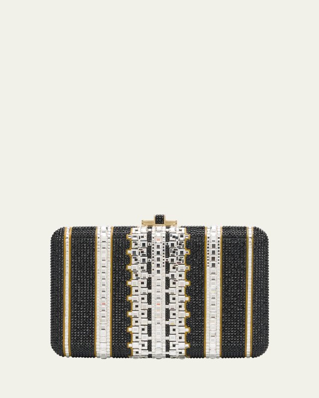 Lattice Crystal Slim Clutch Bag