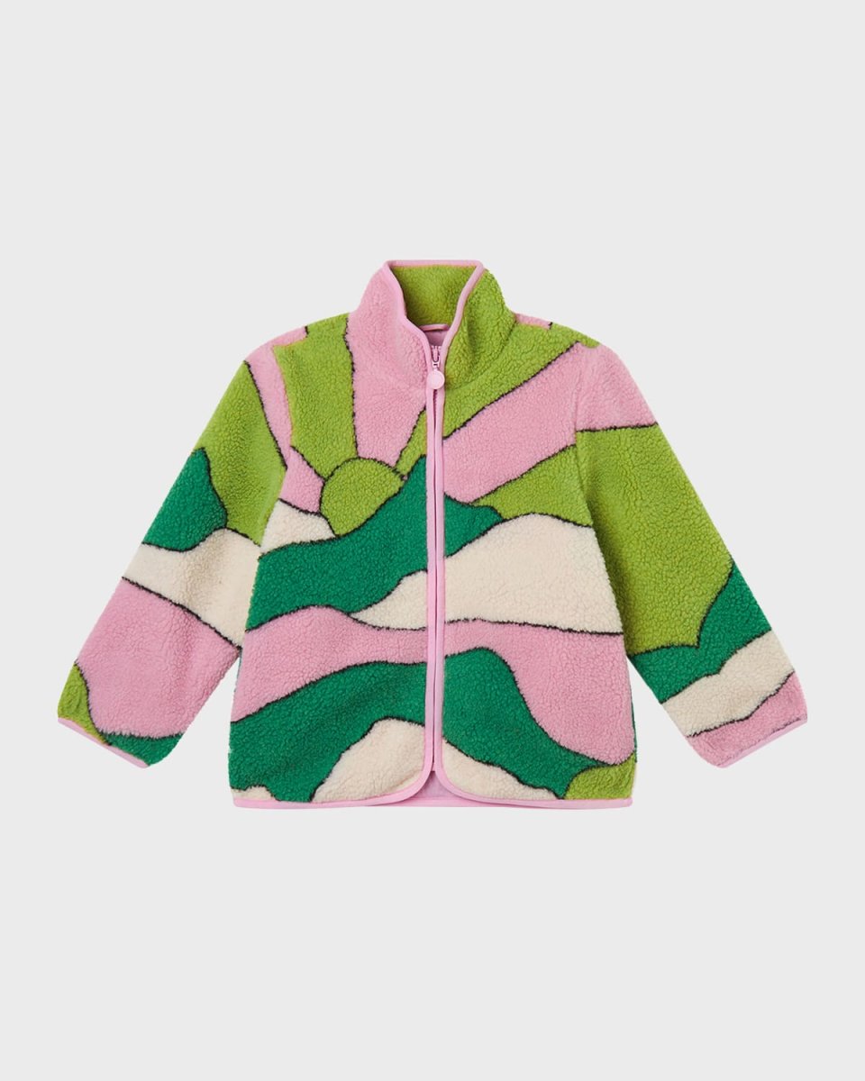 Girl's Desert Landscape Teddy Jacket, Size 4-8