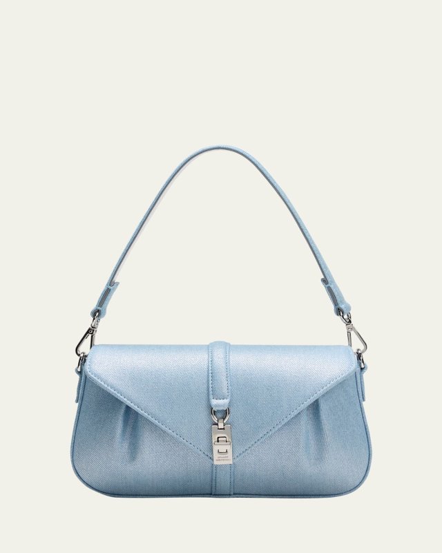 Milan Metallic Denim Shoulder Bag