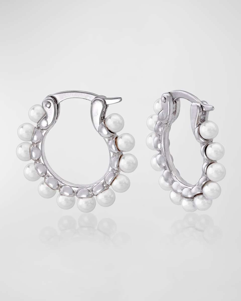 Ada Pearl Huggie Earrings